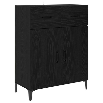 Highboard Schwarz Eichen-Optik 69,5 x 34 x 180 cm Holzwerkstoff