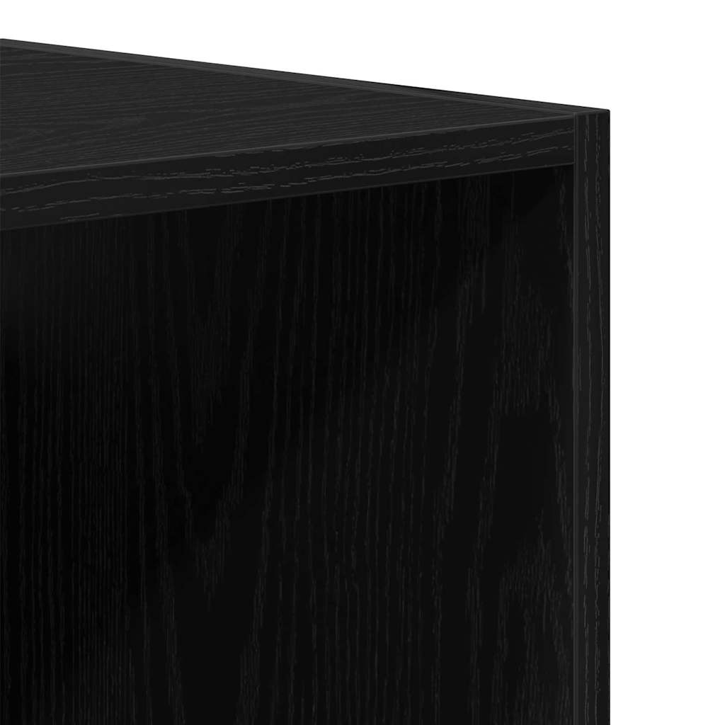 Highboard Schwarz Eichen-Optik 69,5 x 34 x 180 cm Holzwerkstoff