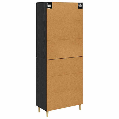 Highboard Schwarz Eichen-Optik 69,5 x 34 x 180 cm