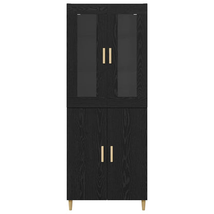 Highboard Schwarz Eichen-Optik 69,5 x 34 x 180 cm
