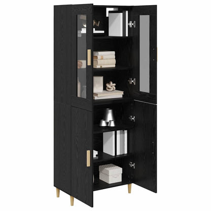 Highboard Schwarz Eichen-Optik 69,5 x 34 x 180 cm