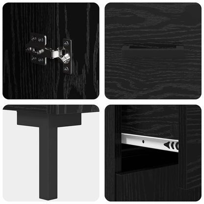 Highboard 2 pcs Schwarz Eichen-Optik Holzwerkstoff