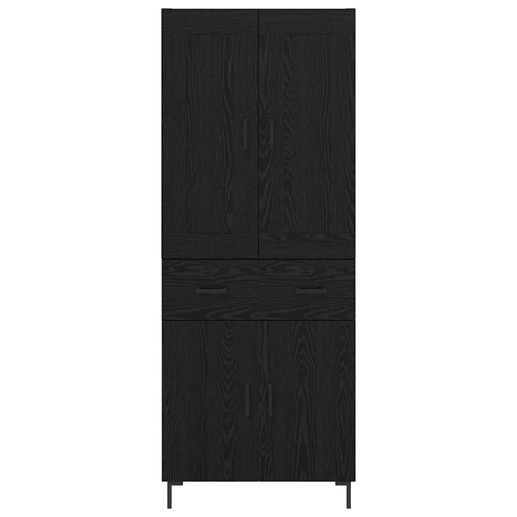 Highboard 2 pcs Schwarz Eichen-Optik Holzwerkstoff