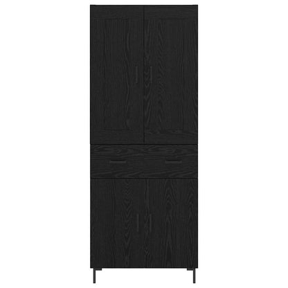 Highboard 2 pcs Schwarz Eichen-Optik Holzwerkstoff