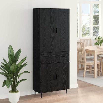 Highboard Schwarz Eichen-Optik 69,5 x 34 x 180 cm