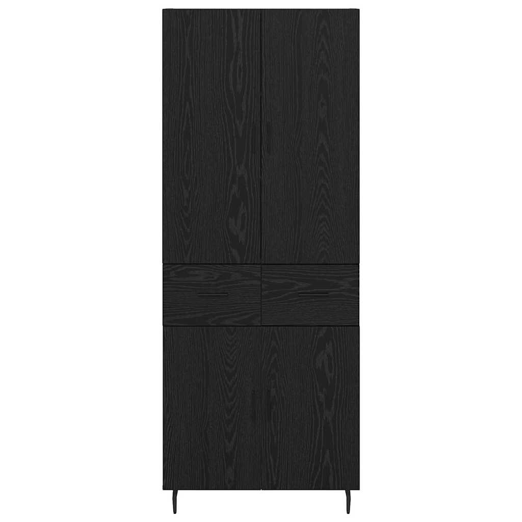 Highboard Schwarz Eichen-Optik 69,5 x 34 x 180 cm