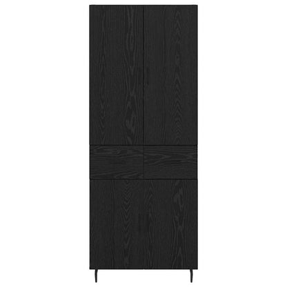 Highboard Schwarz Eichen-Optik 69,5 x 34 x 180 cm