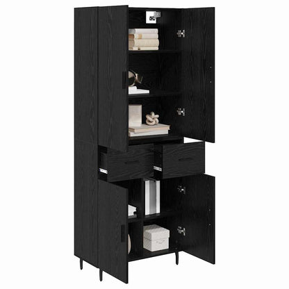 Highboard Schwarz Eichen-Optik 69,5 x 34 x 180 cm