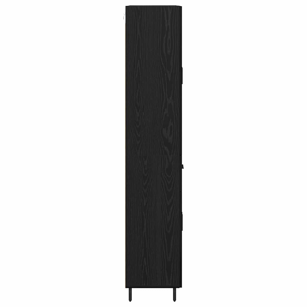Highboard Schwarz Eichen-Optik 69,5 x 34 x 180 cm