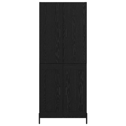 Highboard Schwarz Eichen-Optik 69,5 x 34 x 180 cm Holzwerkstoff