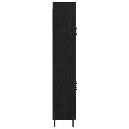 Highboard Schwarz Eichen-Optik 69,5 x 34 x 180 cm Holzwerkstoff
