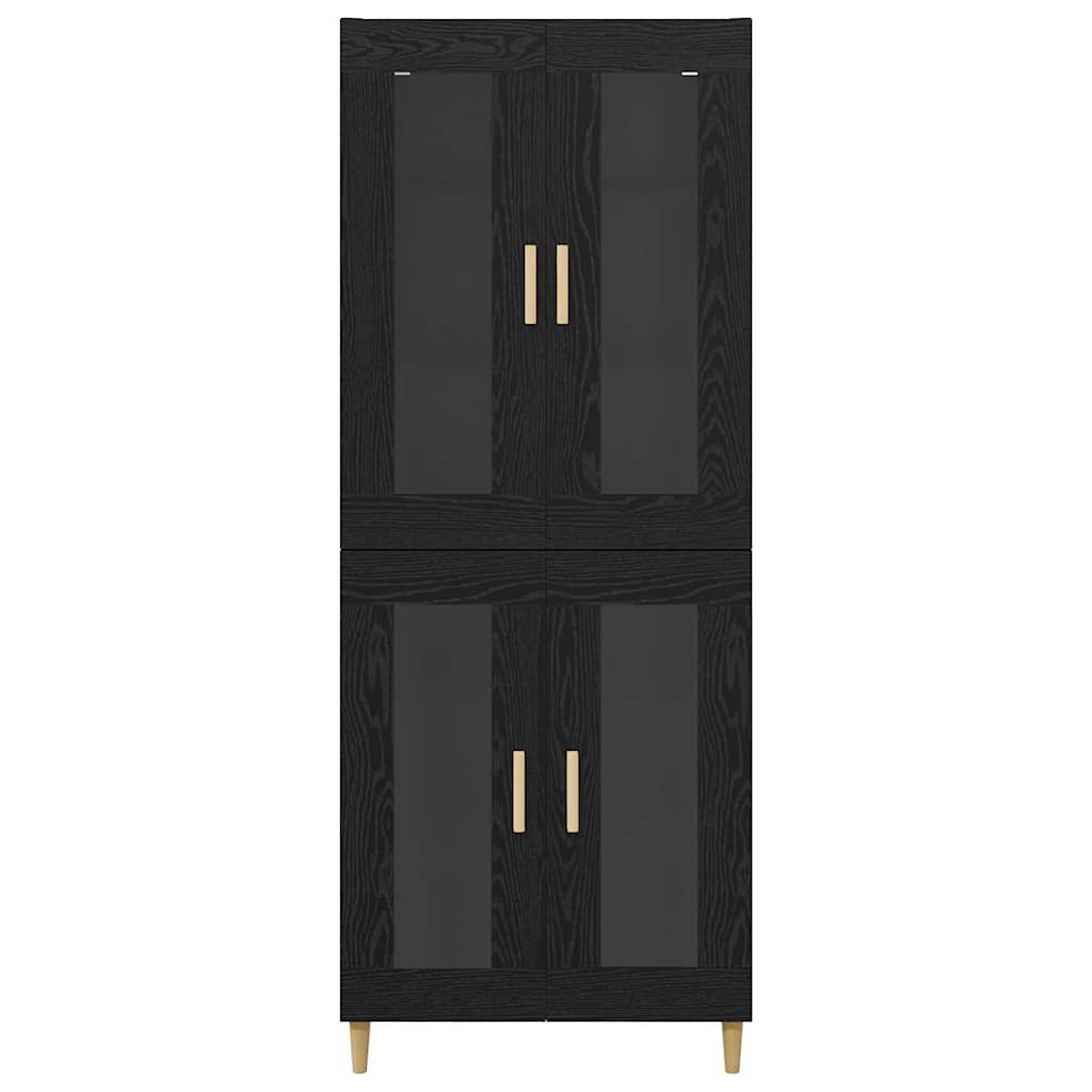 Highboard Schwarz Eichen-Optik 69,5 x 34 x 180 cm Holzwerkstoff