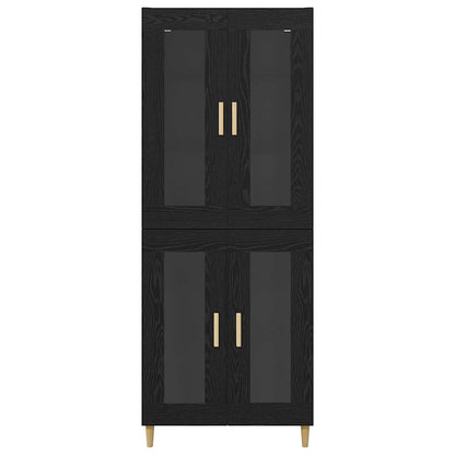 Highboard Schwarz Eichen-Optik 69,5 x 34 x 180 cm Holzwerkstoff
