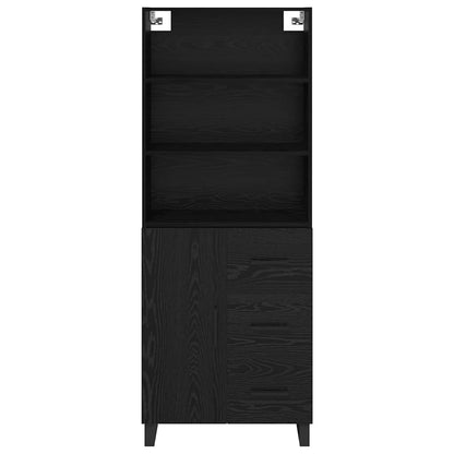 Highboard Schwarz Eichen-Optik 69,5 x 34 x 180 cm Holzwerkstoff