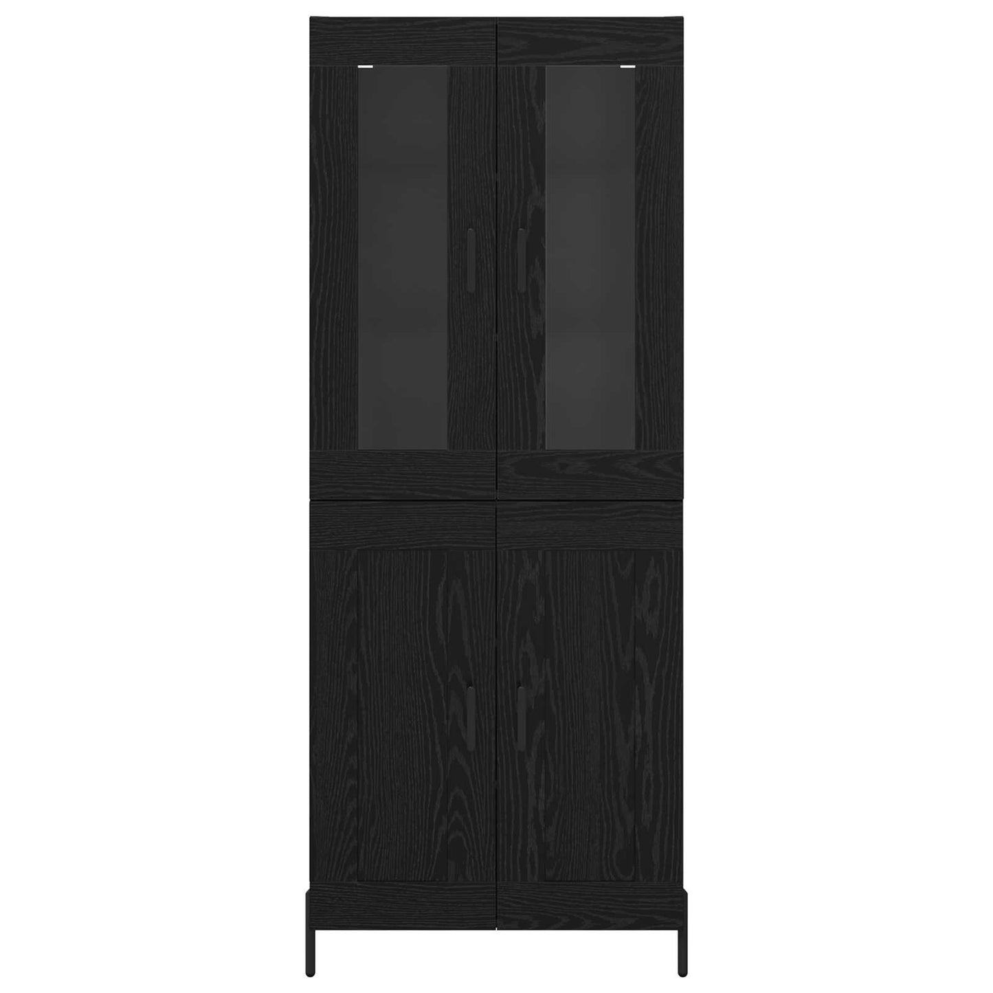 Highboard Schwarz Eichen-Optik 69,5 x 34 x 180 cm Holzwerkstoff