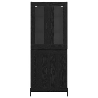 Highboard Schwarz Eichen-Optik 69,5 x 34 x 180 cm Holzwerkstoff