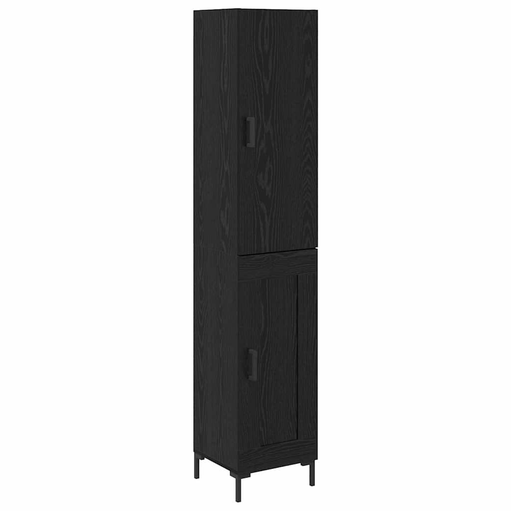 Highboard Schwarz Eichen-Optik 69,5 x 34 x 180 cm Holzwerkstoff