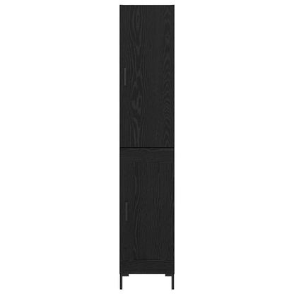 Highboard Schwarz Eichen-Optik 69,5 x 34 x 180 cm Holzwerkstoff