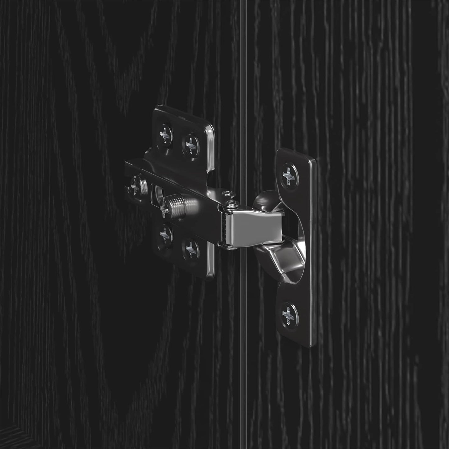 Highboard Schwarz Eichen-Optik 69,5 x 34 x 180 cm Holzwerkstoff