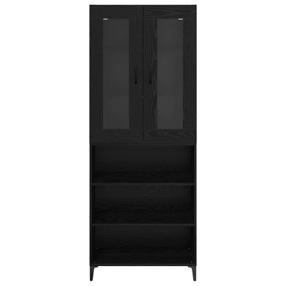 Highboard Schwarz Eichen-Optik 69,5 x 34 x 180 cm Holzwerkstoff