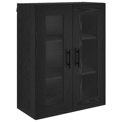 Highboard 2 pcs Schwarz Eichen-Optik Engineered Wood und Glas