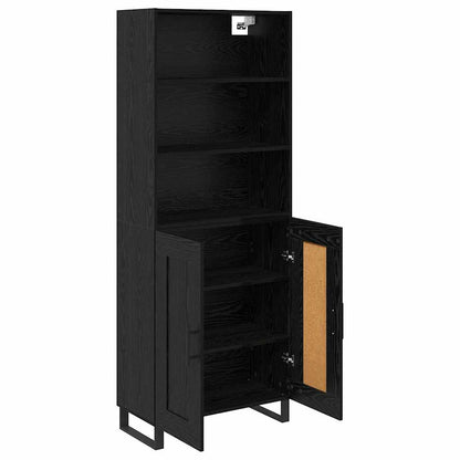 Highboard Schwarz Eichen-Optik 69,5 x 34 x 180 cm Holzwerkstoff