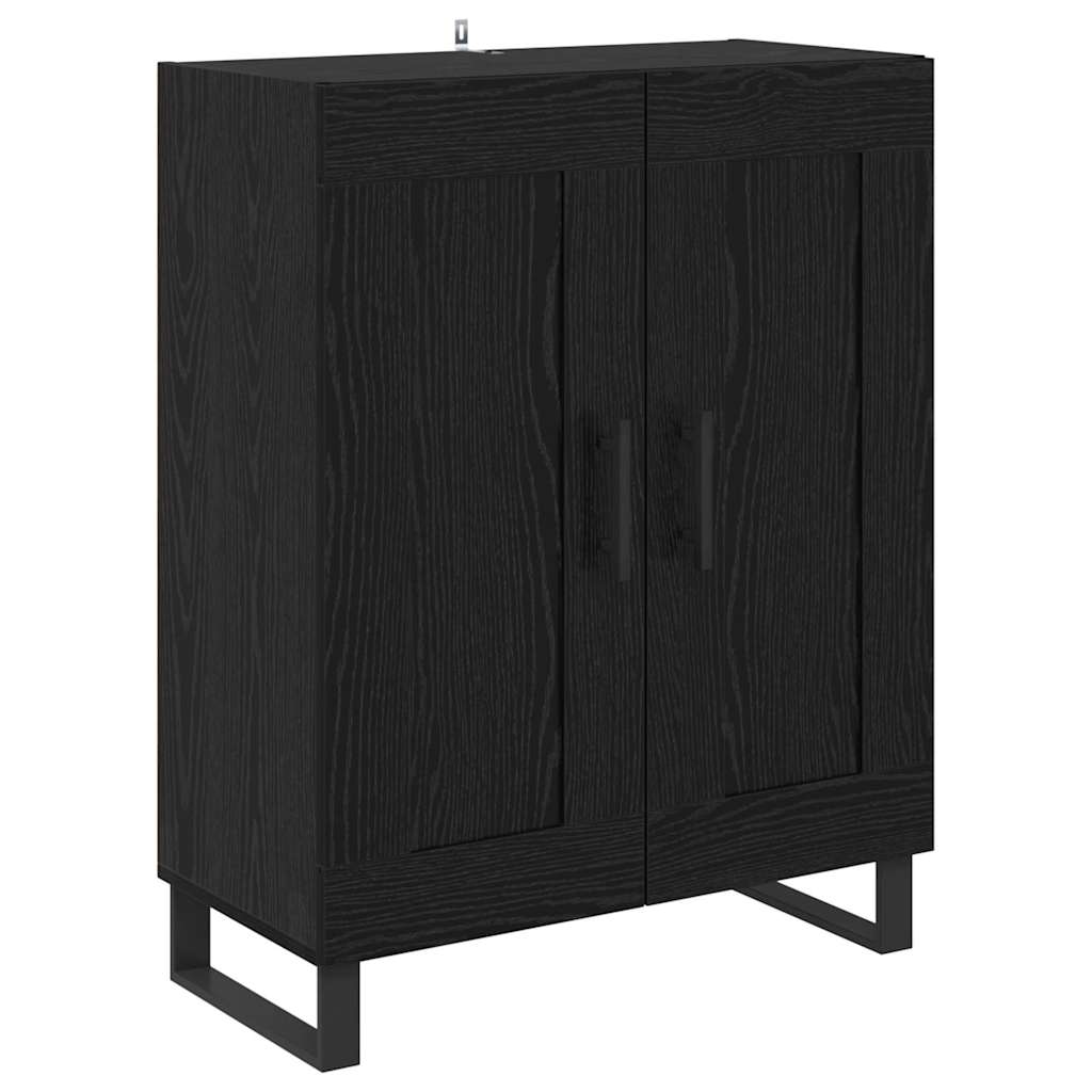 Highboard Schwarz Eichen-Optik 69,5 x 34 x 180 cm Holzwerkstoff