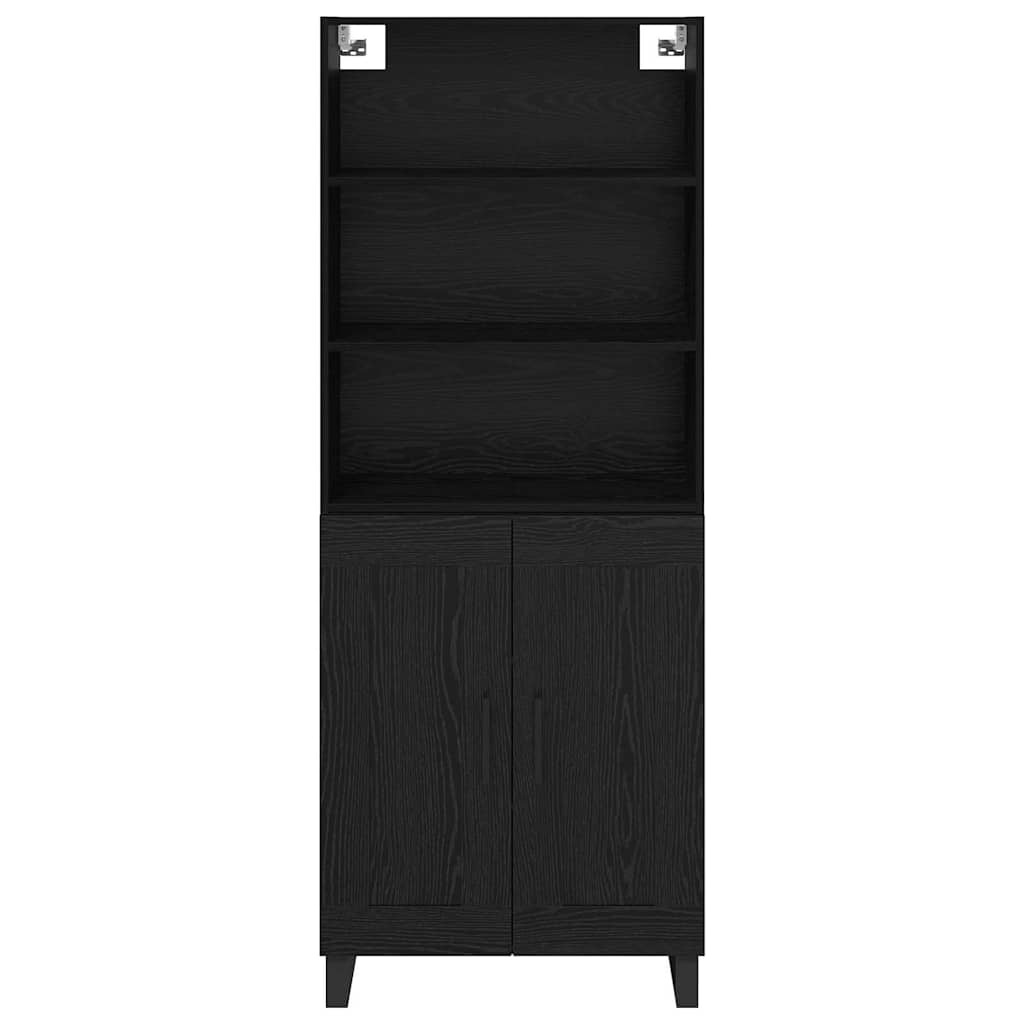 Highboard Schwarz Eichen-Optik 69,5 x 34 x 180 cm Holzwerkstoff