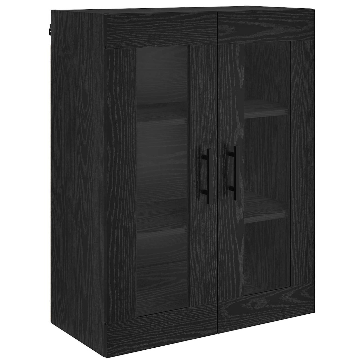 Highboard 2 pcs Schwarz Eichen-Optik Engineered Wood und Glas