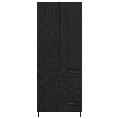 Highboard Schwarz Eichen-Optik 69,5 x 34 x 180 cm