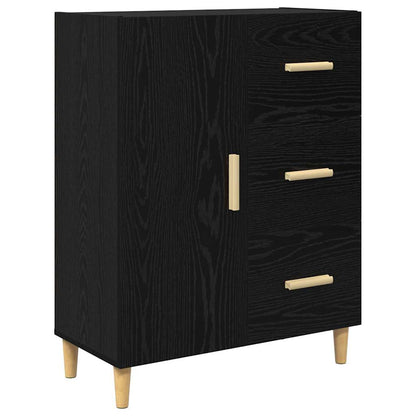 Highboard Schwarz Eichen-Optik 69,5 x 34 x 180 cm Holzwerkstoff