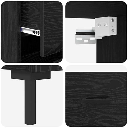 Highboard Schwarz Eichen-Optik 69,5 x 34 x 180 cm Holzwerkstoff