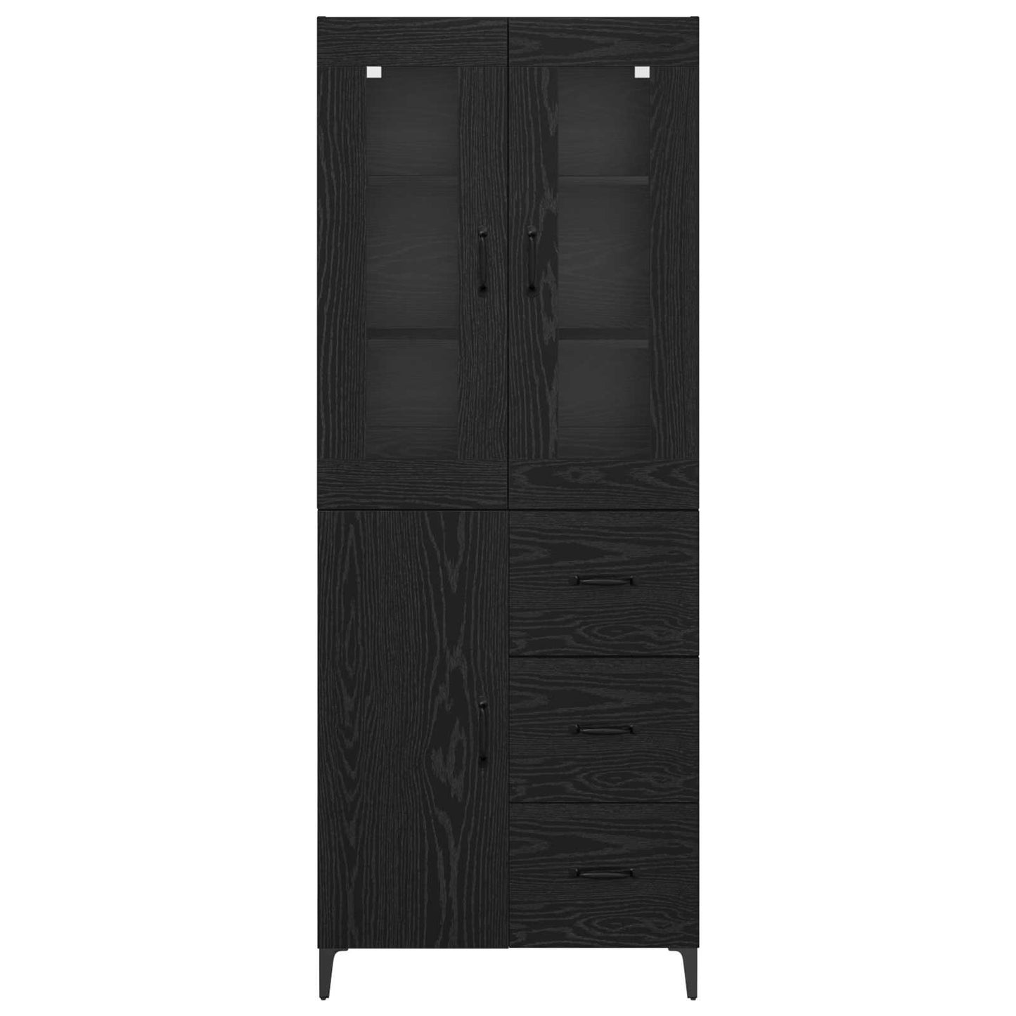 Highboard Schwarz Eichen-Optik 69,5 x 34 x 180 cm Holzwerkstoff
