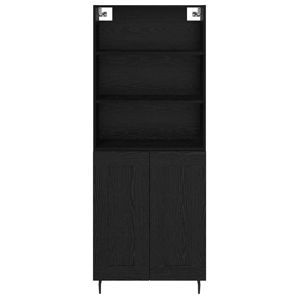 Highboard Schwarz Eichen-Optik 69,5 x 34 x 180 cm