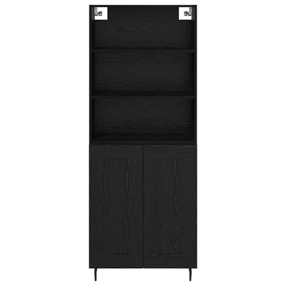 Highboard Schwarz Eichen-Optik 69,5 x 34 x 180 cm