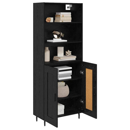 Highboard Schwarz Eichen-Optik 69,5 x 34 x 180 cm