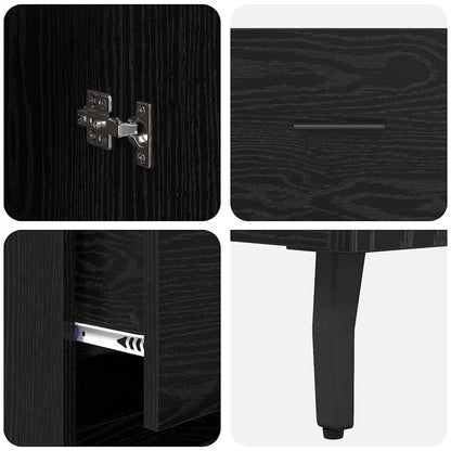 Highboard Schwarz Eichen-Optik 34,5 x 34 x 180 cm Holzwerkstoff