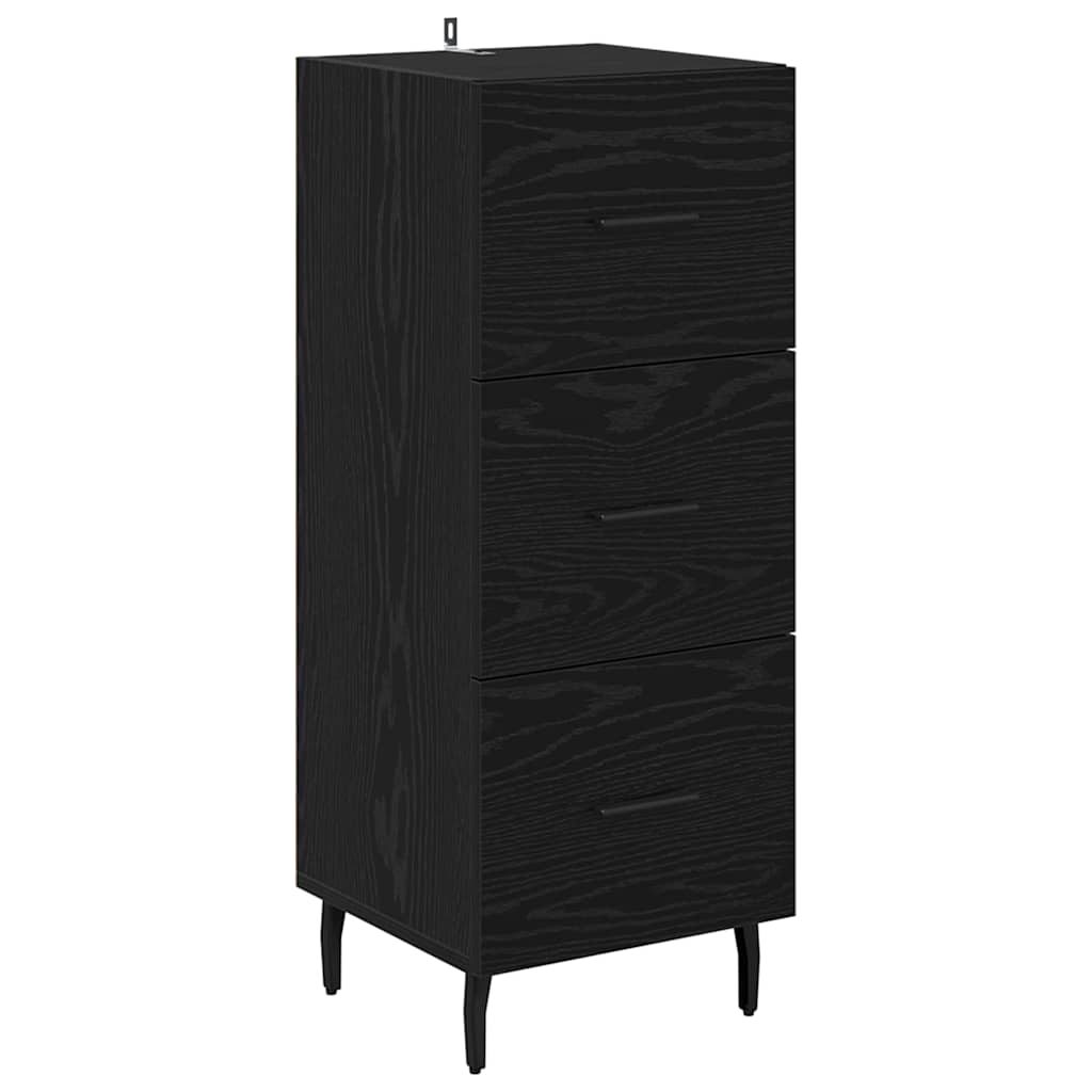 Highboard Schwarz Eichen-Optik 34,5 x 34 x 180 cm Holzwerkstoff