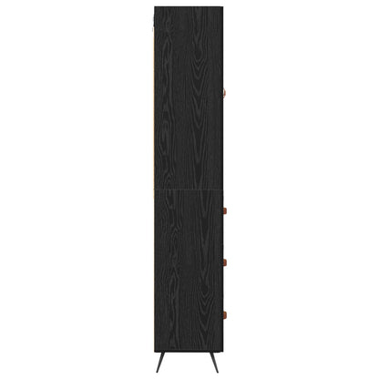 Highboard Schwarz Eichen-Optik 69,5 x 34 x 180 cm Holzwerkstoff