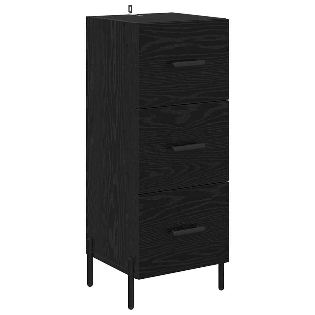 Highboard Schwarz Eichen-Optik 34,5 x 34 x 180 cm Holzwerkstoff