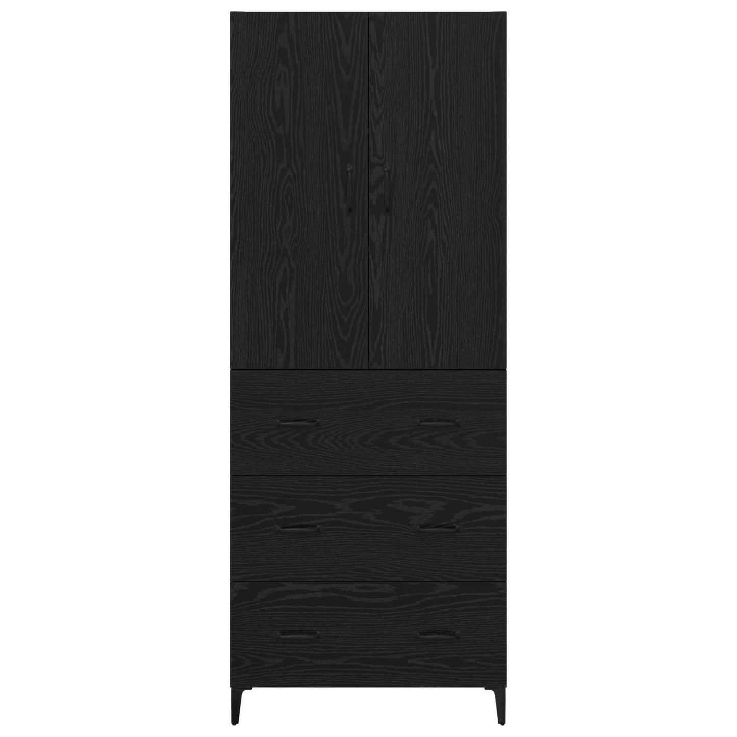 Highboard Schwarz Eichen-Optik 69,5 x 34 x 180 cm Holzwerkstoff