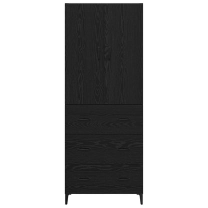 Highboard Schwarz Eichen-Optik 69,5 x 34 x 180 cm Holzwerkstoff