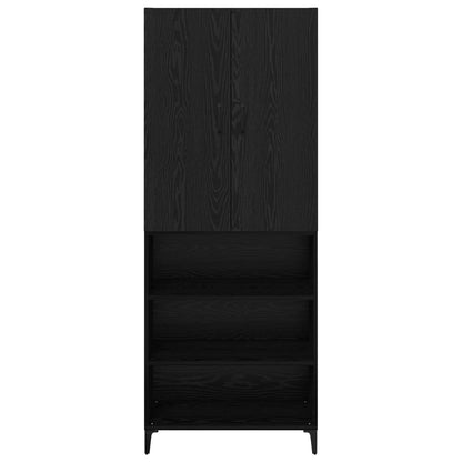 Highboard Schwarz Eichen-Optik 69,5 x 34 x 180 cm Holzwerkstoff