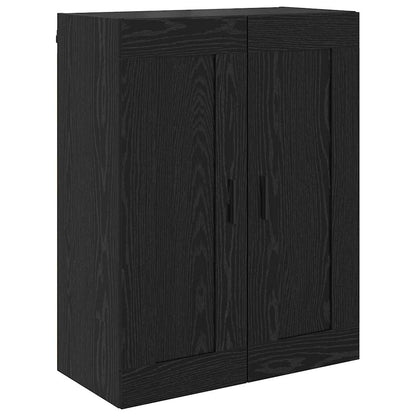 Highboard 2 pcs Schwarz Eichen-Optik Engineered Wood und Glas