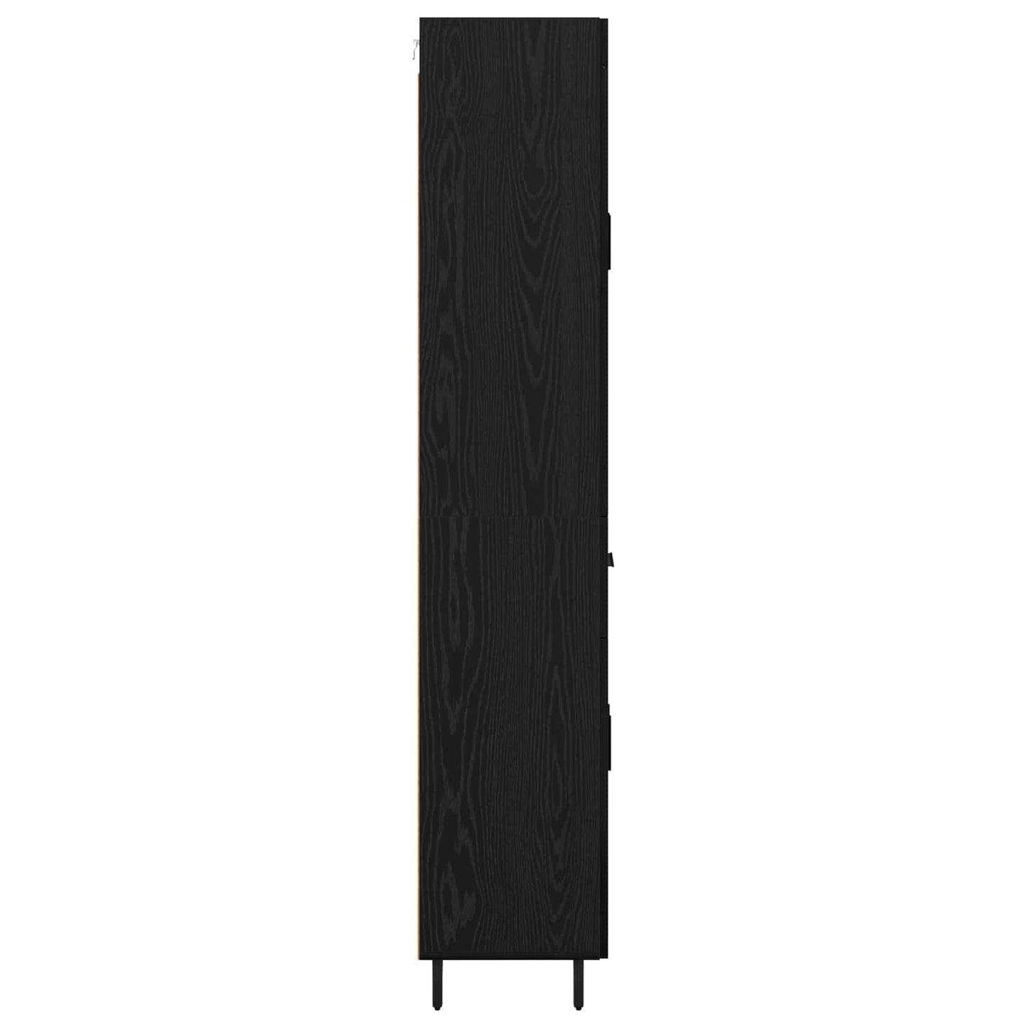 Highboard 2 pcs Schwarz Eichen-Optik Engineered Wood und Glas