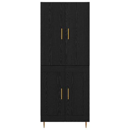 Highboard Schwarz Eichen-Optik 69,5 x 34 x 180 cm Holzwerkstoff