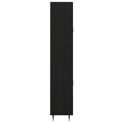 Highboard Schwarz Eichen-Optik 69,5 x 34 x 180 cm Holzwerkstoff