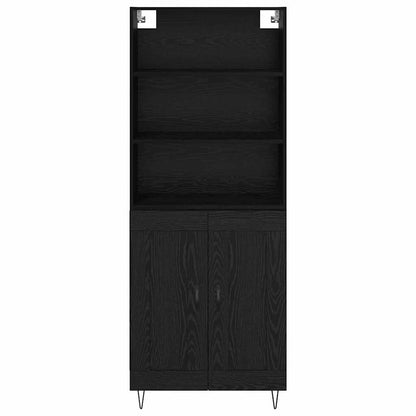 Highboard Schwarz Eichen-Optik 69,5 x 34 x 180 cm Holzwerkstoff