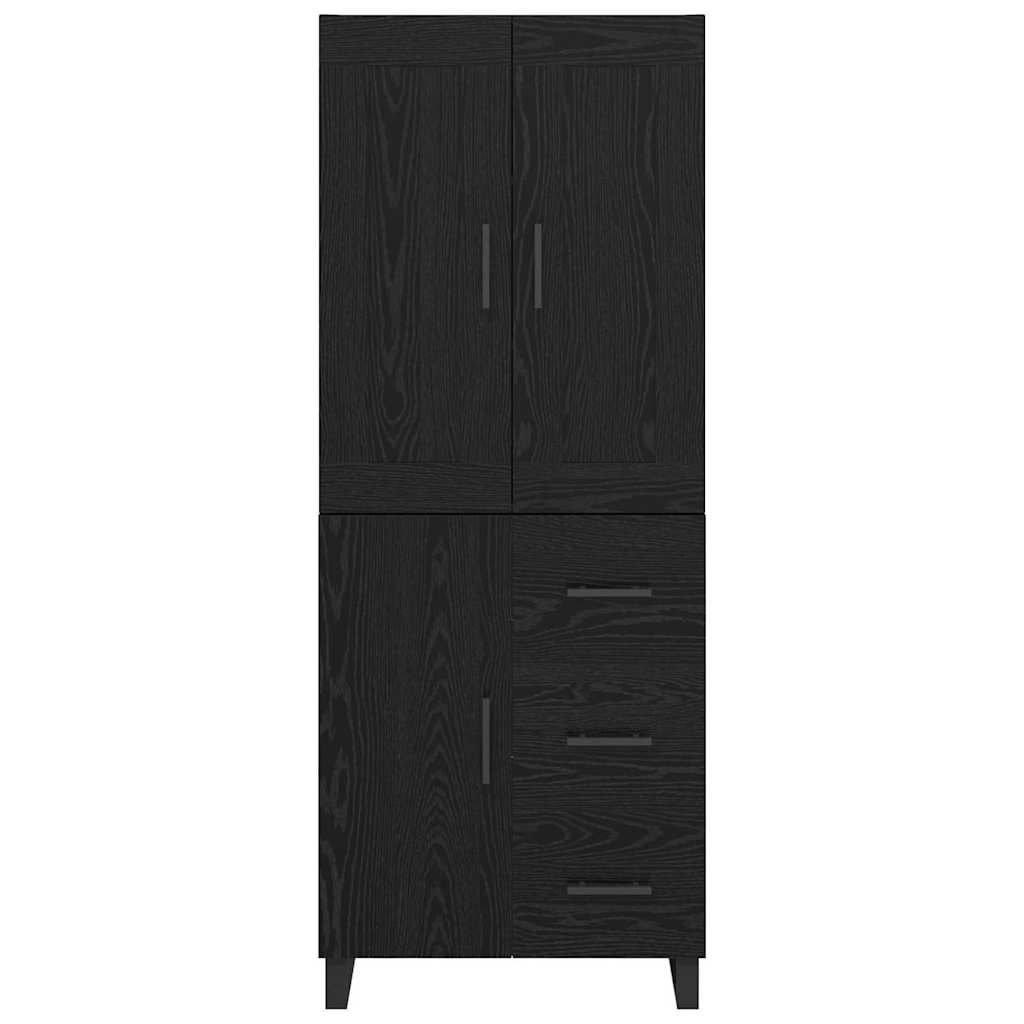 Highboard Schwarz Eichen-Optik 69,5 x 34 x 180 cm Holzwerkstoff