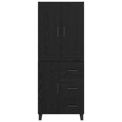 Highboard Schwarz Eichen-Optik 69,5 x 34 x 180 cm Holzwerkstoff